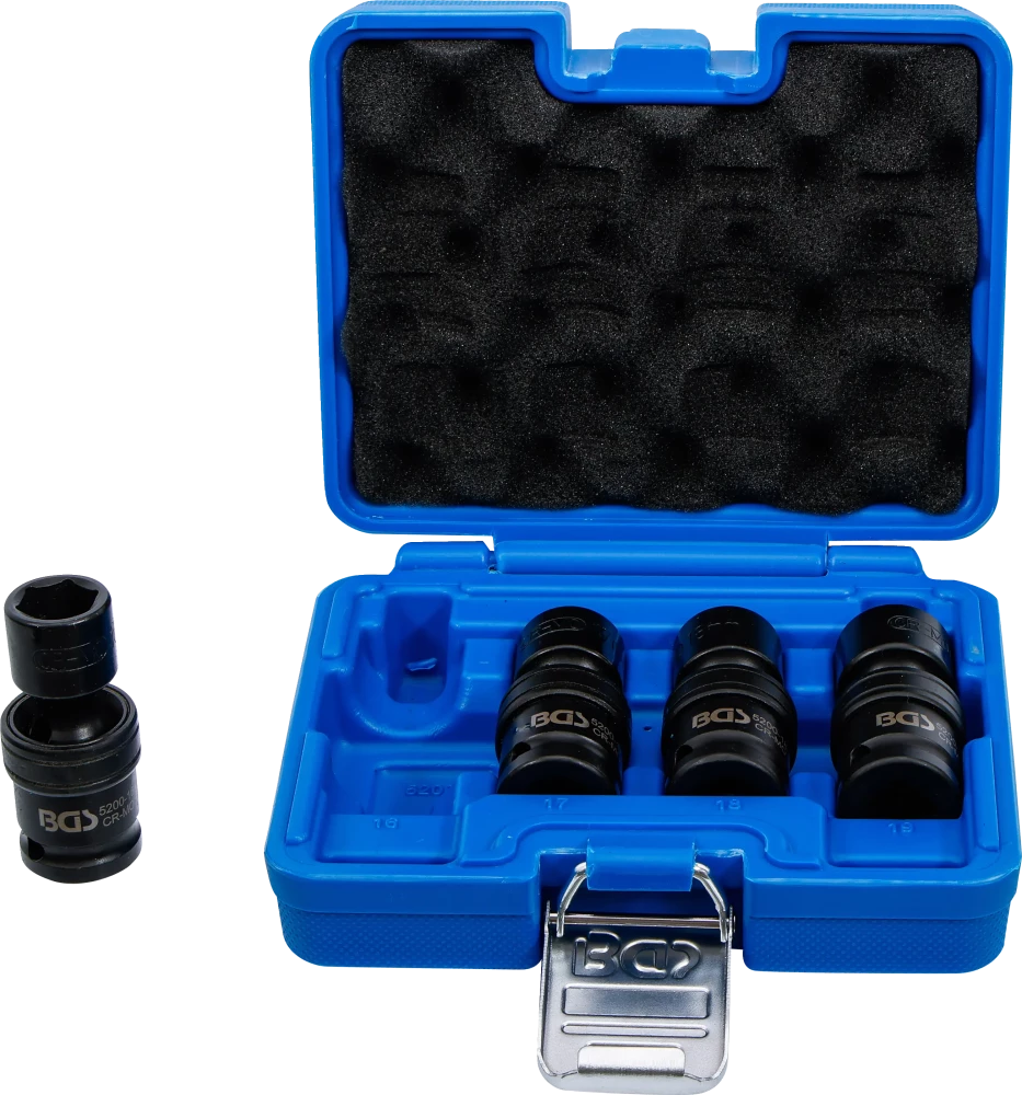 Conjunto de encaixes para rótula esférica de impacto | Entrada de quadrado interno de 12,5 mm (1/2") | 4 peças