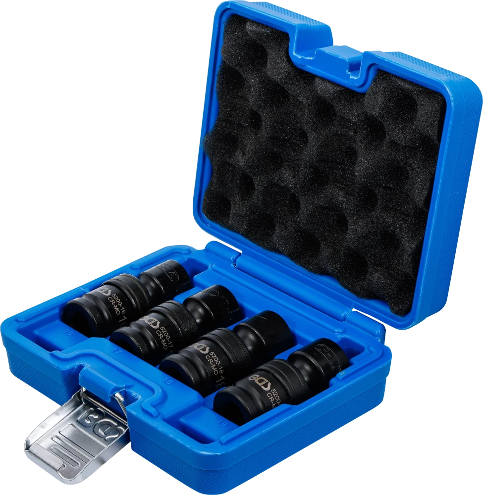 Conjunto de encaixes para rótula esférica de impacto | Entrada de quadrado interno de 12,5 mm (1/2") | 4 peças