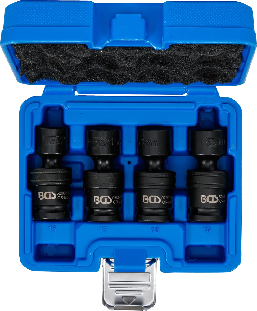 Conjunto de encaixes para rótula esférica de impacto | Entrada de quadrado interno de 12,5 mm (1/2") | 4 peças