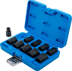 Conjunto de encaixes para chave de caixa de impacto sextavados | Entrada de quadrado interno de 12,5 mm (1/2") | 10 - 24 mm | 10 peças