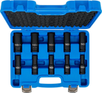 Conjunto de encaixes para chave de caixa de impacto sextavado, profundos | Entrada de quadrado interno de 12,5 mm (1/2") | 10 - 24 mm | 10 peças
