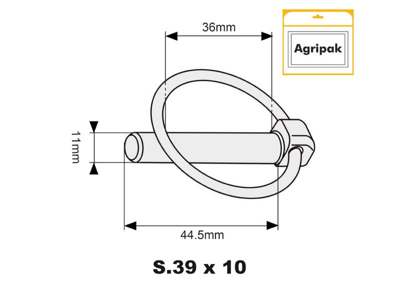 Agripak 10 un. Cavilha de mola 11mm x 44.5mm (S.5206)