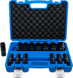 Conjunto de encaixes para chave de caixa de impacto sextavados | Entrada de quadrado interno de 12,5 mm (1/2") | 10 - 32 mm | 14 peças