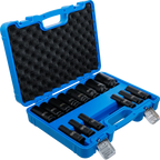 Conjunto de encaixes para chave de caixa de impacto sextavados | Entrada de quadrado interno de 12,5 mm (1/2") | 10 - 32 mm | 14 peças