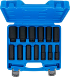 Conjunto de encaixes para chave de caixa de impacto sextavado, profundos | Entrada de quadrado interno de 12,5 mm (1/2") | Tamanhos em polegadas | 13 peças