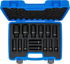 Conjunto de encaixes para chave de caixa de impacto Gear Lock | Entrada de quadrado interno de 12,5 mm (1/2") | 10 - 32 mm | 14 peças