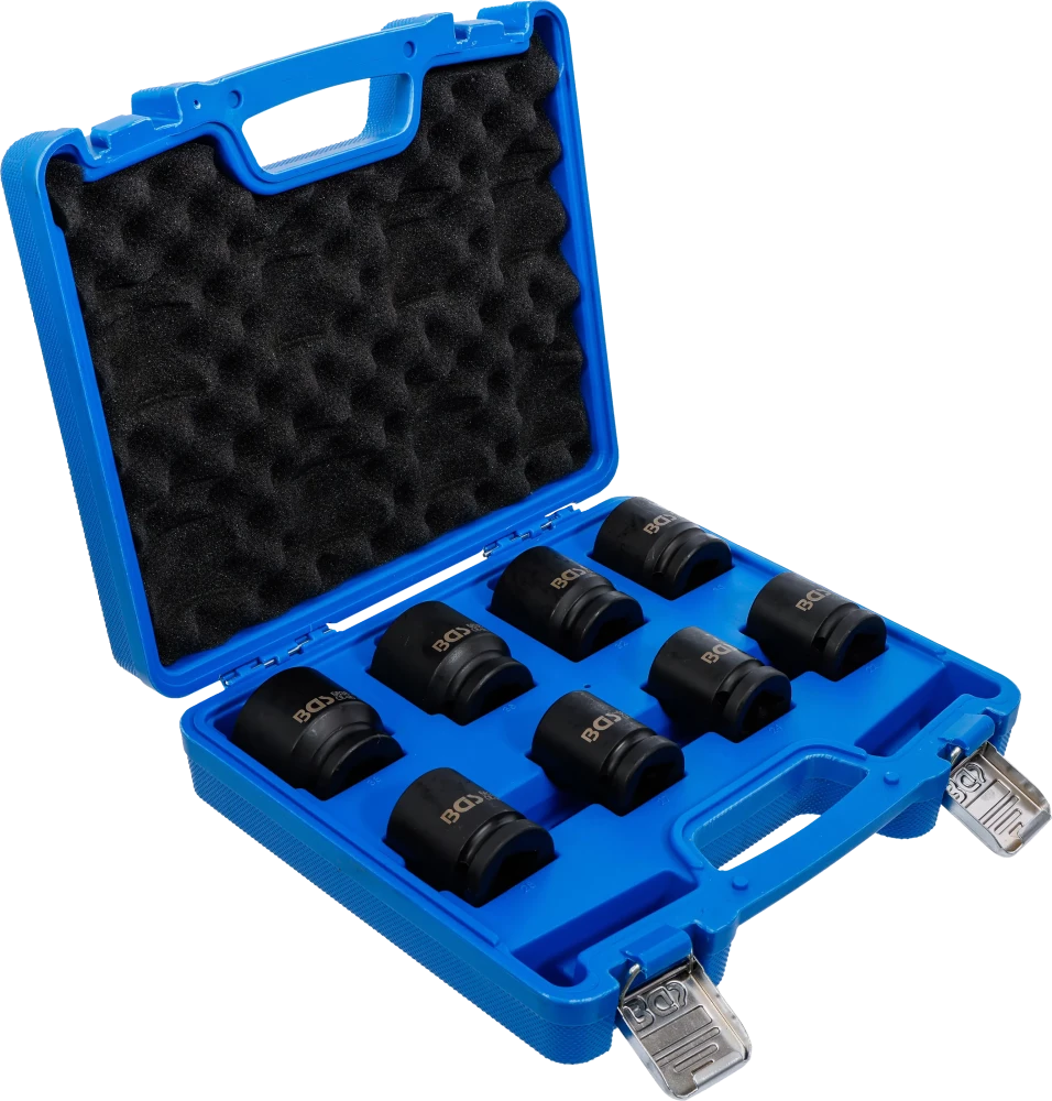 Conjunto de encaixes para chave de caixa de impacto | Entrada de quadrado interno de 20 mm (3/4") | 22 - 38 mm | 8 peças
