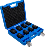 Conjunto de encaixes para chave de caixa de impacto | Entrada de quadrado interno de 20 mm (3/4") | 22 - 38 mm | 8 peças