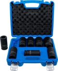 Conjunto de encaixes para chave de caixa de impacto, extra fundos | Entrada de quadrado interno de 20 mm (3/4") | 22 - 38 mm | 8 peças