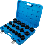 Conjunto de encaixes para chave de caixa de impacto | Entrada de quadrado interno de 20 mm (3/4") | 19 - 55 mm | 17 peças