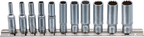 Conjunto de encaixes para chave de caixa bihexagonais, profundos | Entrada de quadrado interno de 6,3 mm (1/4") | 4 - 13 mm | 11 peças