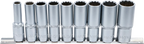 Conjunto de encaixes para chave de caixa bihexagonais, profundos | Entrada de quadrado interno de 12,5 mm (1/2") | 10 - 24 mm | 9 peças