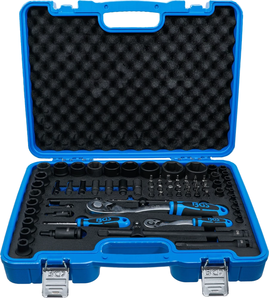 Conjunto de Chaves de Caixa de Impacto 1/4"+1/2" | 69 Peças