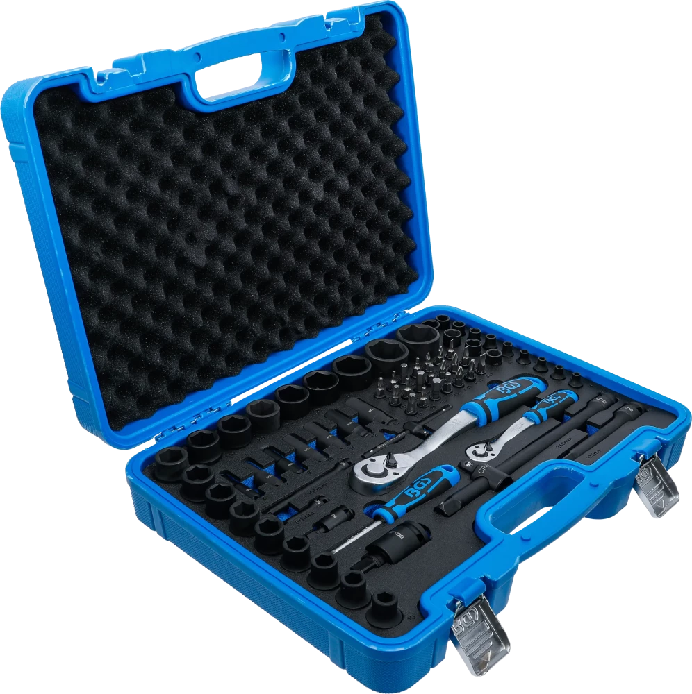 Conjunto de Chaves de Caixa de Impacto 1/4"+1/2" | 69 Peças