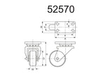 Roda borracha - Capacidade: 50kgs, Diâmetro da roda: 80mm (S.52570)