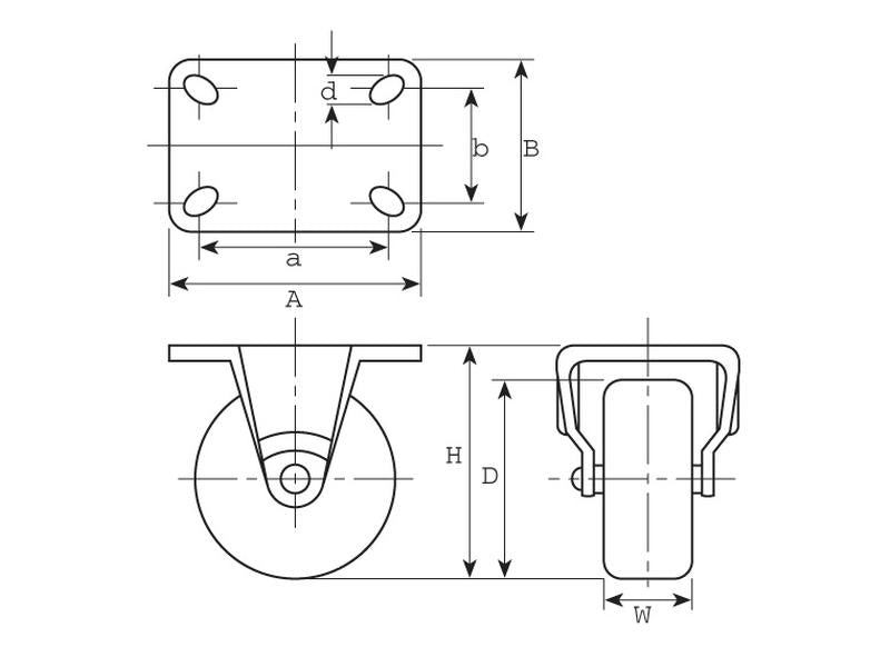 Roda borracha - Capacidade: 100kgs, Diâmetro da roda: 125mm (S.52578)