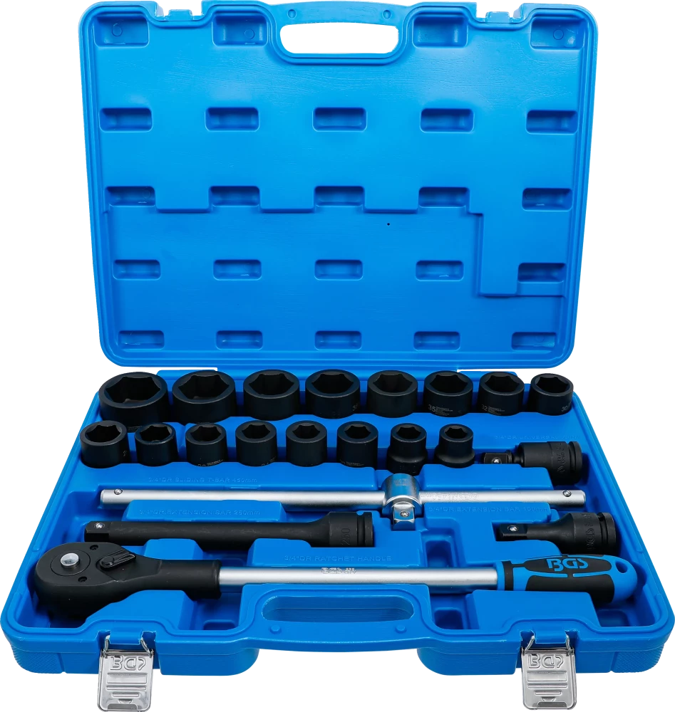 Conjunto de Chaves de Caixa de Impacto 3/4" | 19-50 mm | 21 Peças