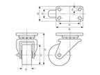 Roda Nylon - Capacidade: 120kgs, Diâmetro da roda: 80mm (S.52588)