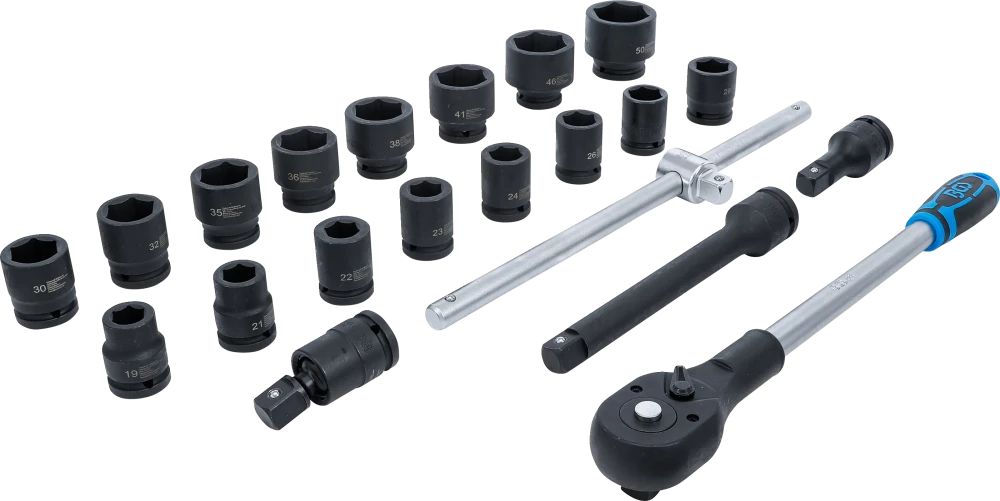 Conjunto de Chaves de Caixa de Impacto 3/4" | 19-50 mm | 21 Peças
