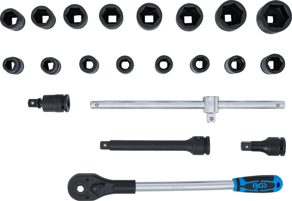 Conjunto de Chaves de Caixa de Impacto 3/4" | 19-50 mm | 21 Peças
