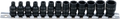 Conjunto de encaixes para chave de caixa de impacto sextavados | Entrada de quadrado interno de 6,3 mm (1/4") | 4 - 14 mm | 13 peças