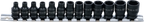 Conjunto de encaixes para chave de caixa de impacto sextavados | Entrada de quadrado interno de 6,3 mm (1/4") | 4 - 14 mm | 13 peças