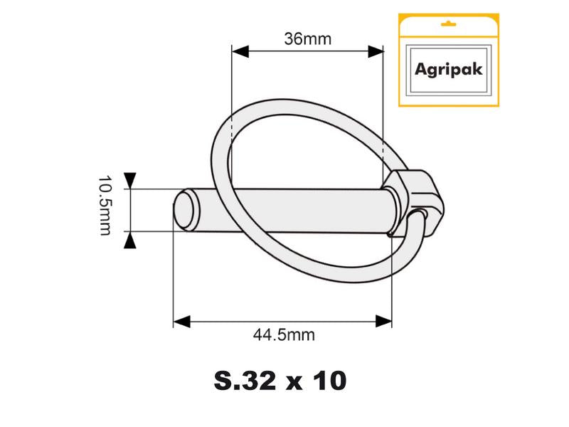 Agripak 10 un. Cavilha de mola 10.5mm x 44.5mm (S.5305)