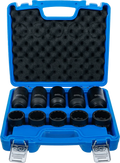 Conjunto de encaixes para chave de caixa de impacto | Doze lados | Entrada de quadrado interno de 12,5 mm (1/2") | 32 - 36 mm | 10 peças