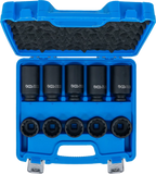 Conjunto de encaixes para chave de caixa de impacto | Doze lados | Entrada de quadrado interno de 12,5 mm (1/2") | 32 - 36 mm | 10 peças