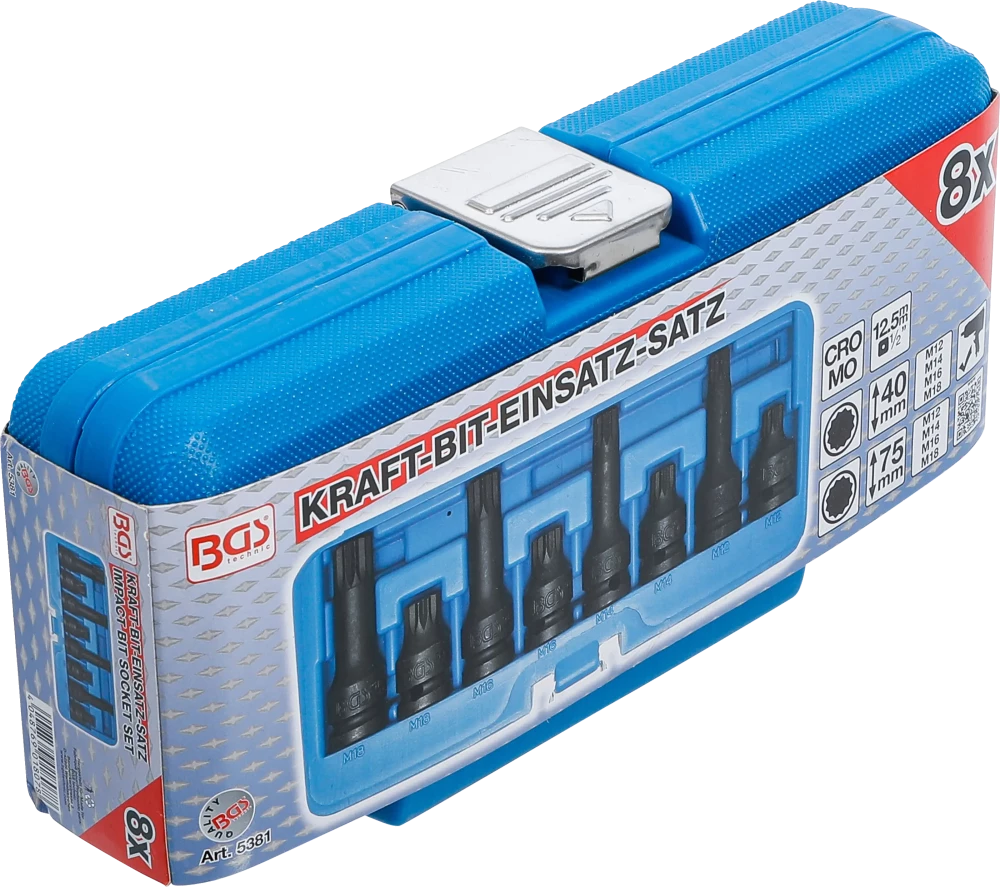 Conjunto de Encaixes de Impacto XZN | 1/2" | M12 - M18 | 8 peças