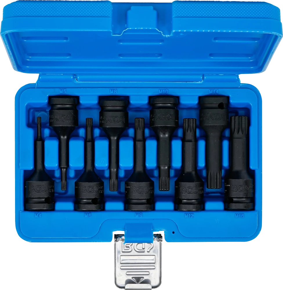 Conjunto de Encaixes de Impacto XZN | 1/2" | M4 - M16 | 9 peças