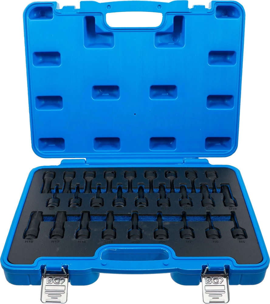 Conjunto de Encaixes de Impacto | Sextavado, Torx, XZN | 1/2" | 27 peças