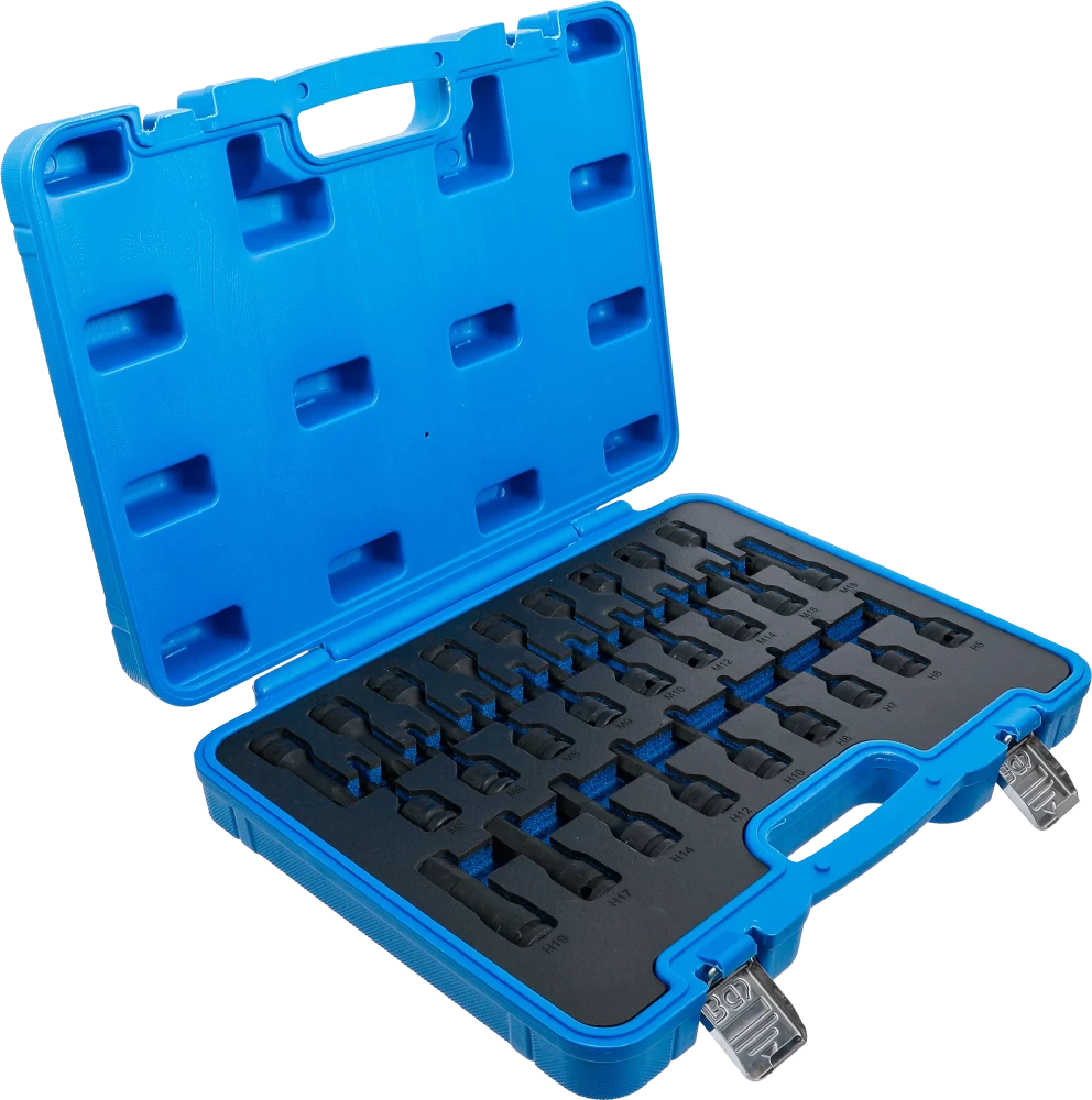 Conjunto de Encaixes de Impacto | Sextavado, Torx, XZN | 1/2" | 27 peças