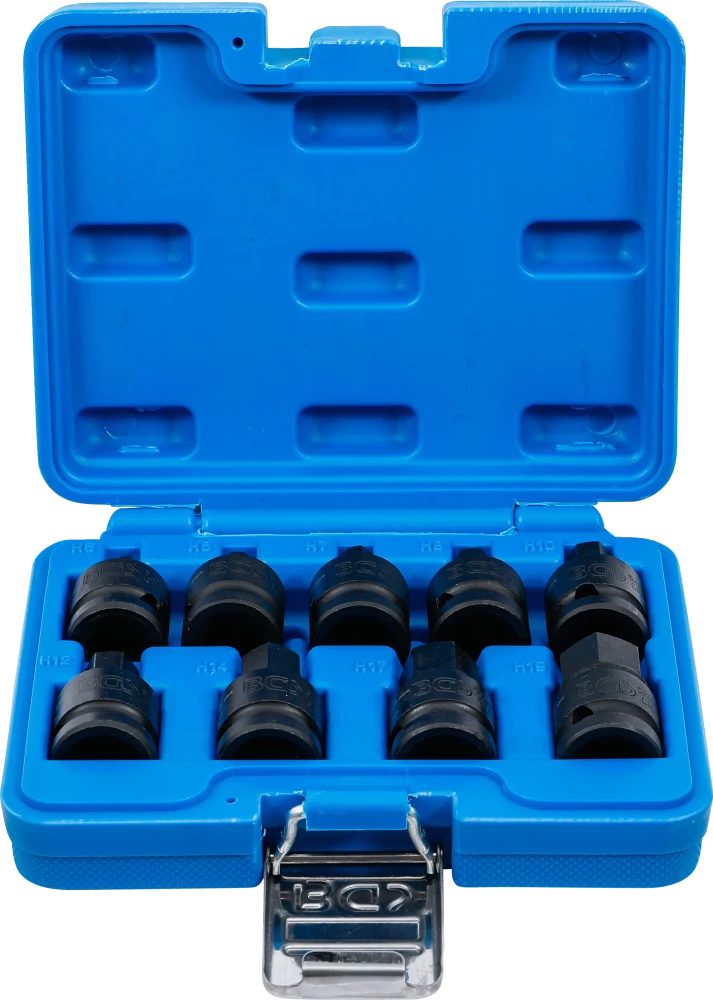 Conjunto de Encaixes de Impacto | Sextavado Interno | 1/2" | 9 peças