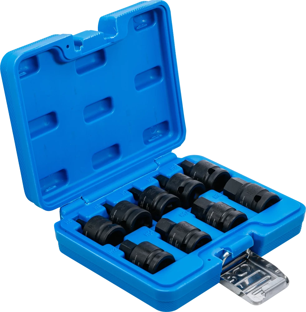 Conjunto de Encaixes de Impacto | Sextavado Interno | 1/2" | 9 peças