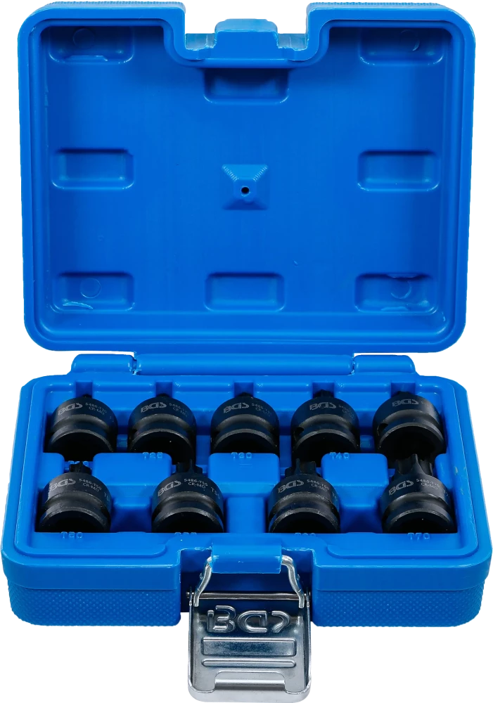 Conjunto de Encaixes de Impacto Torx | 1/2" | T20 - T70 | 9 peças