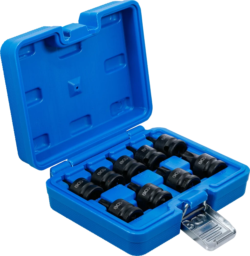 Conjunto de Encaixes de Impacto Torx | 1/2" | T20 - T70 | 9 peças
