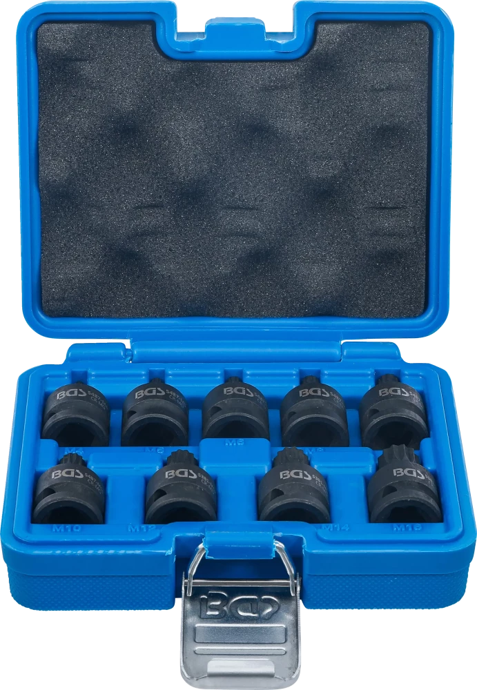 Conjunto de Encaixes de Impacto XZN | 1/2" | M4 - M16 | 9 peças