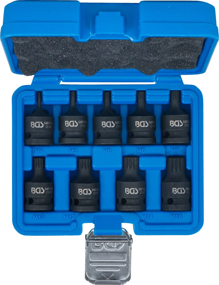 Conjunto de Encaixes de Impacto XZN | 1/2" | M4 - M16 | 9 peças