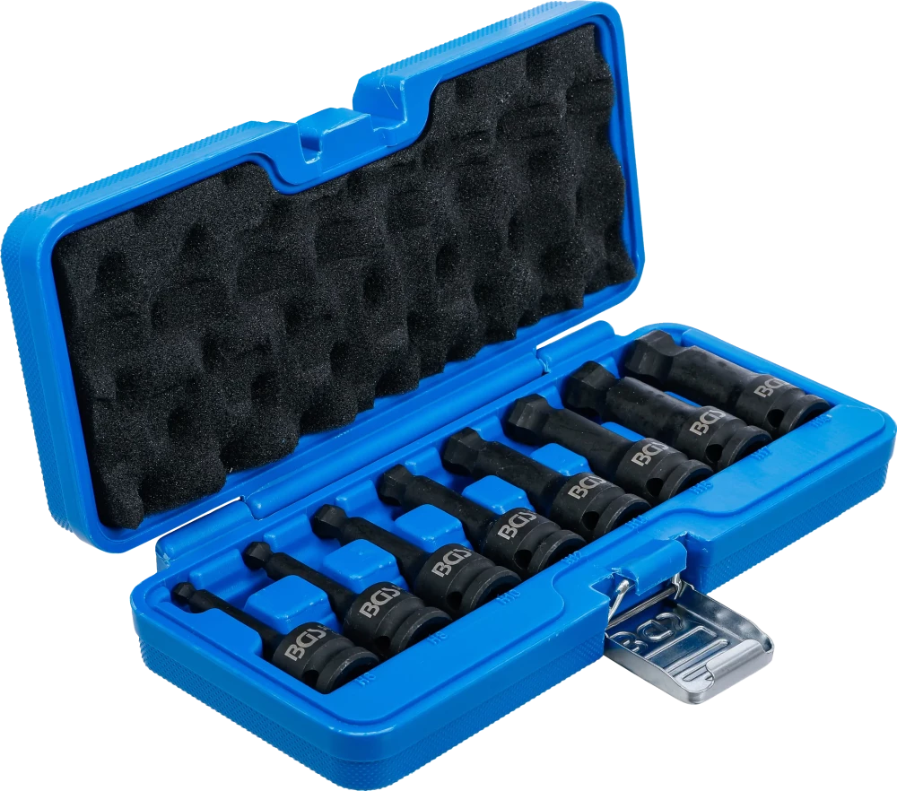 Conjunto de Encaixes de Impacto | Sextavado Interno Cabeça Esférica | 1/2" | 8 peças