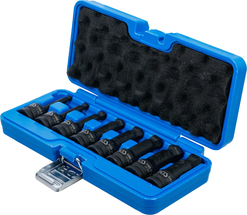 Conjunto de Encaixes de Impacto | Sextavado Interno Cabeça Esférica | 1/2" | 8 peças