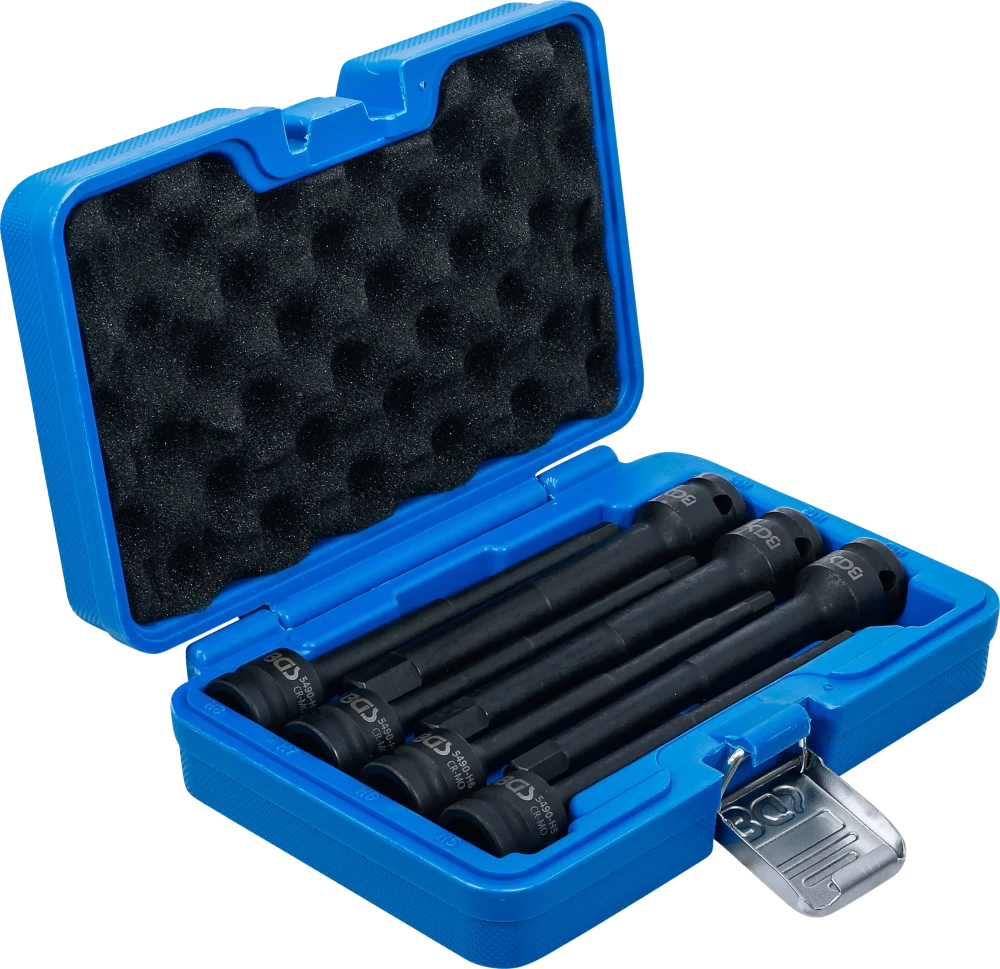 Conjunto de Encaixes de Impacto Extra Longos | Sextavado Interno | 1/2" | 7 peças