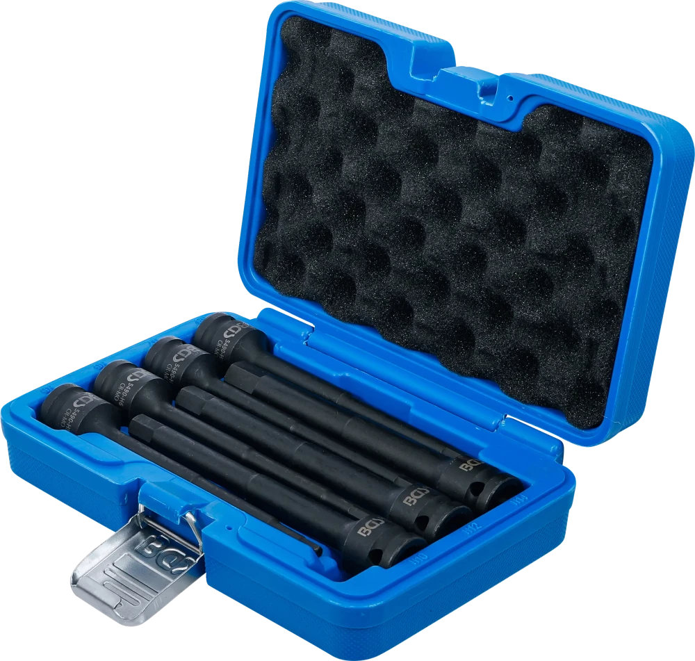 Conjunto de Encaixes de Impacto Extra Longos | Sextavado Interno | 1/2" | 7 peças