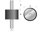 Amortecedor - macho/macho, Ø75mm. (S.55419)