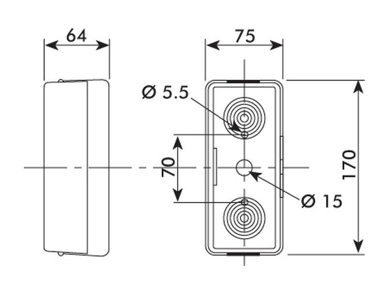 Farolim Traseiro 12V, Esq. (S.56074)