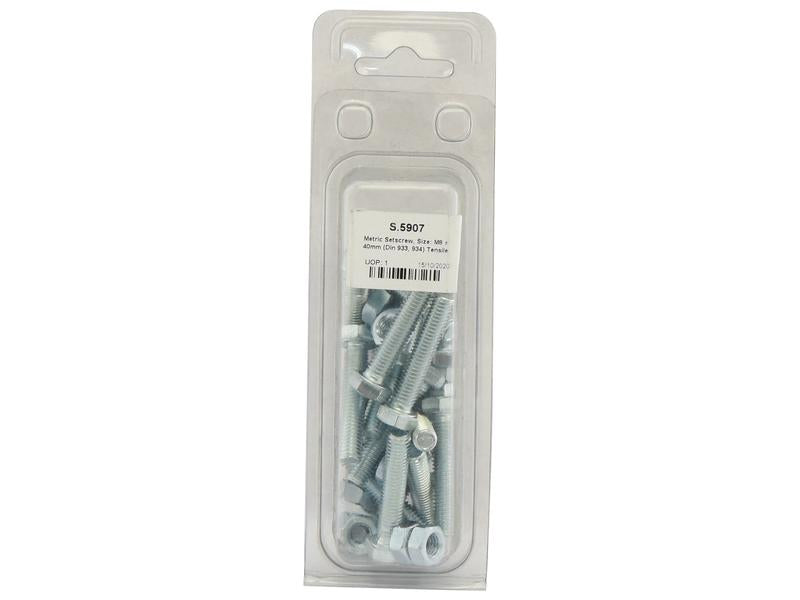 Agripak 20 un. Parafuso métrico M8x40mm (S.5907)