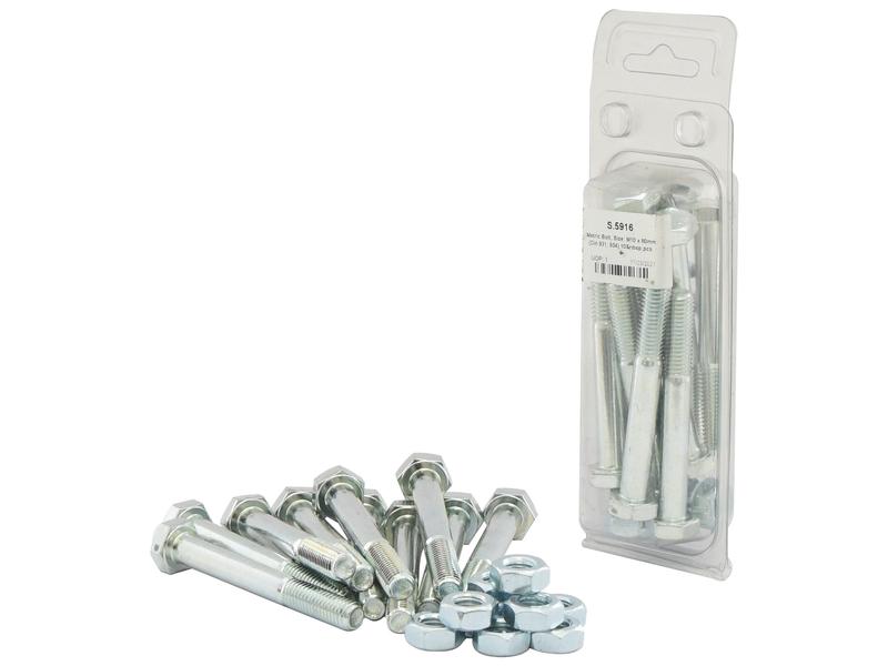 Agripak 10 un. Parafuso métrico, M10x80mm (S.5916)