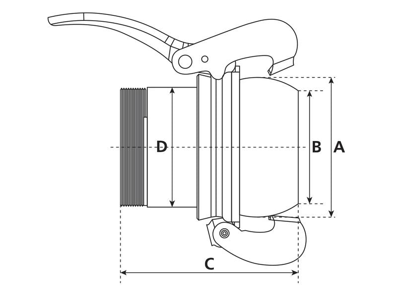 Acoplamento roscada - Macho 6'' (159mm) x 6'' BSPT (galvanizado) (S.59431)