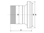 Acoplamento roscada - Fêmea 5'' (133mm) x 5'' (galvanizado) (S.59433)