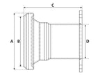 Acoplamento com brida - Fêmea 4'' (108mm) x (100mm) (galvanizado) (S.59438)